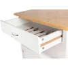 Kitchen Island Cart on Wheels with Drawer, Storage Cabinet, Shelf and Natural Bamboo Top Butcher Block 3
