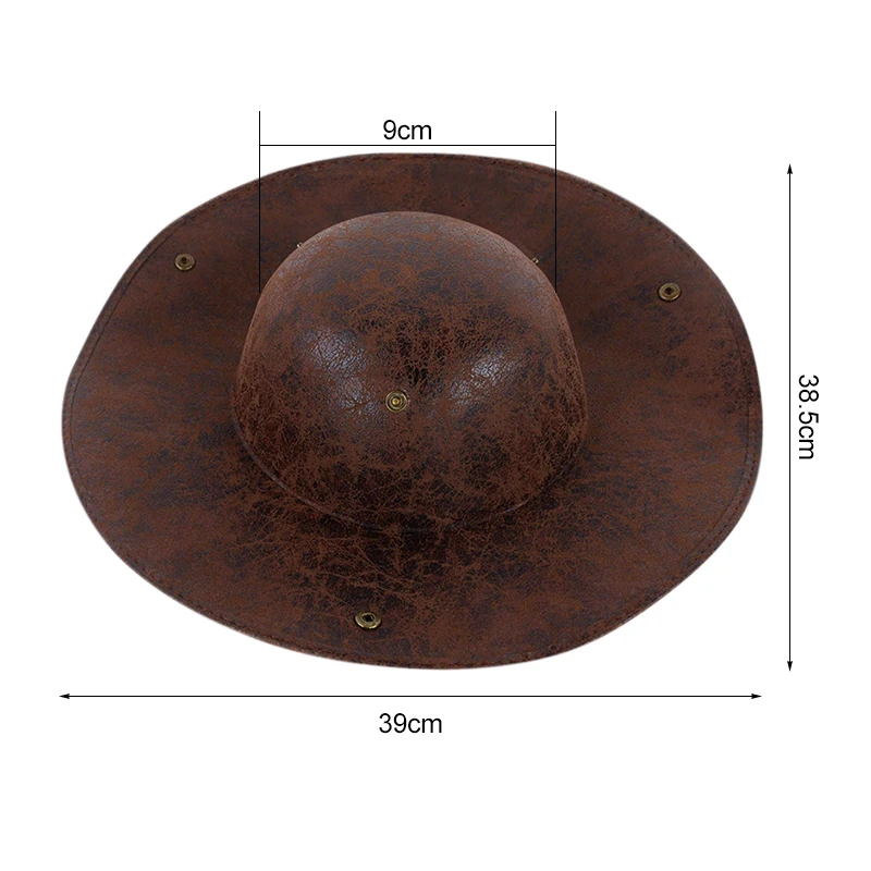 Chapeau De Pirate Tricorne En Similicuir Marron Vieilli - Pour Halloween, Cosplay, Fête Costumée Adulte