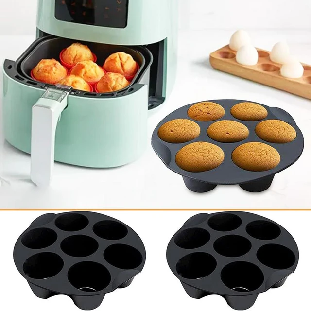 Silicone Muffin Pan 7 Cups Airfryer Cupcake Mold Microwave Oven Baking Mould  Universal Air Fryer Accessories for Kitchen - AliExpress