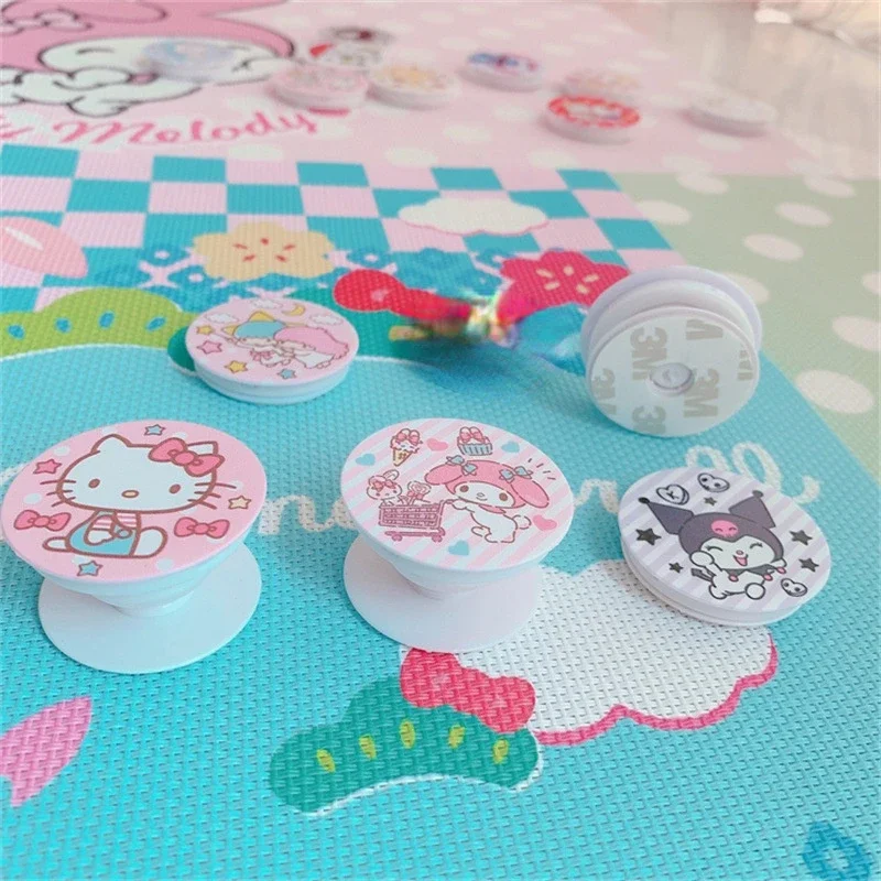 Hello Kitty Phone Holder Phone Socket Grip Tok Cute Air Sac Finger Rring Smartphone Grip Mount Foldable Expanding Mobile Support 4