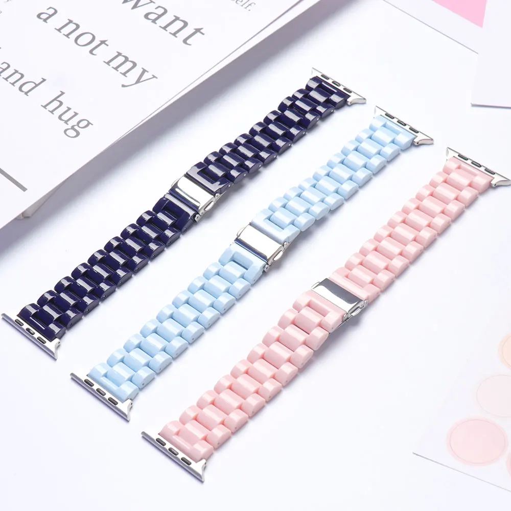 Pulseira de resina Candy Color para Apple Watch, Acessórios para pulseiras, Substituição Macaron, Cinto de pulseira, Ultra 2, 49mm, 45mm, 41mm, 42mm, 44mm, 40 mm