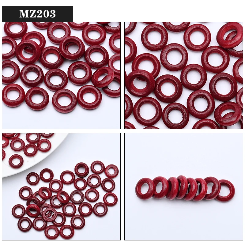 100 Stücke Kleine Holzperlen Holzringe Für Schmuck Machen Diy Dreadlock Haarperlen Rondelles Lose Spacer Perlen Großhandel 13mm – Detail 8