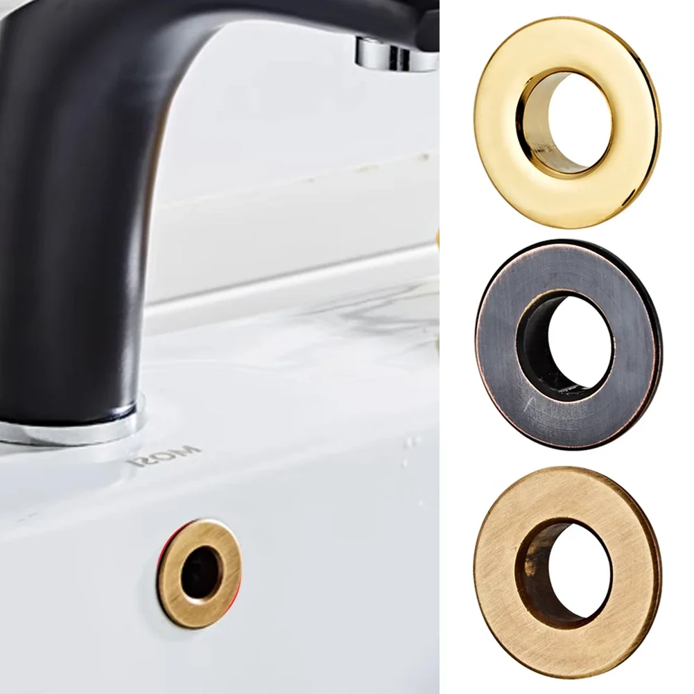 Sink Overflow Cover Bathroom Sink Overflow Cover Overflow Cover Black Silver Gold Vintage Bronze Brass Bathroom Basin Faucet Sink With Six-foot Ring Insert Replacement