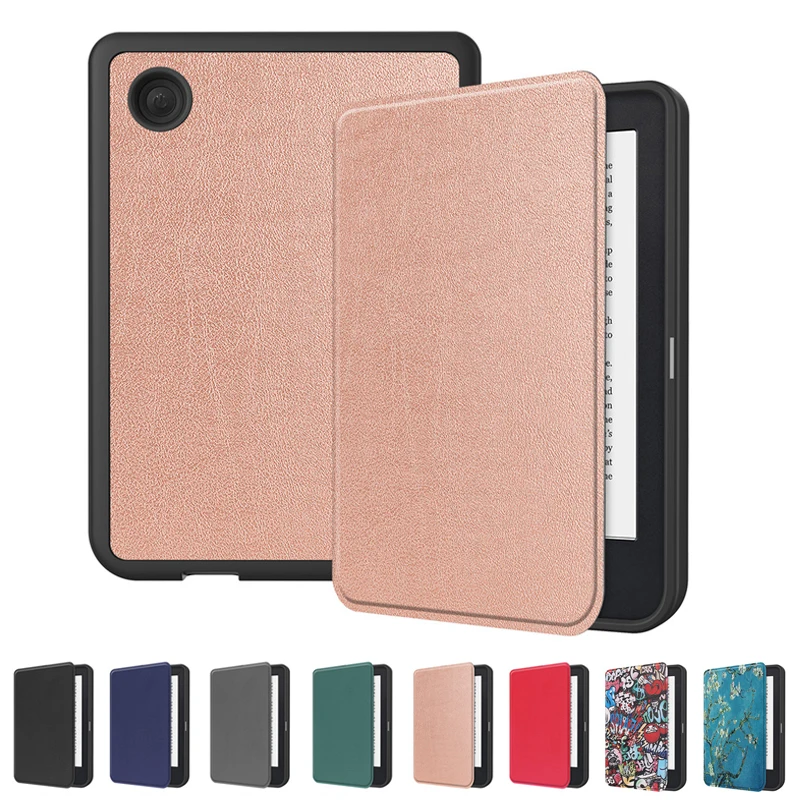 Custodia Ebook Per Funda Kobo Clara 2E Cover 2022 Smart Flip Cover Magnetica Per Coque Kobo Clara 2E 2022 Custodia Sleep Cover Oro Rosa