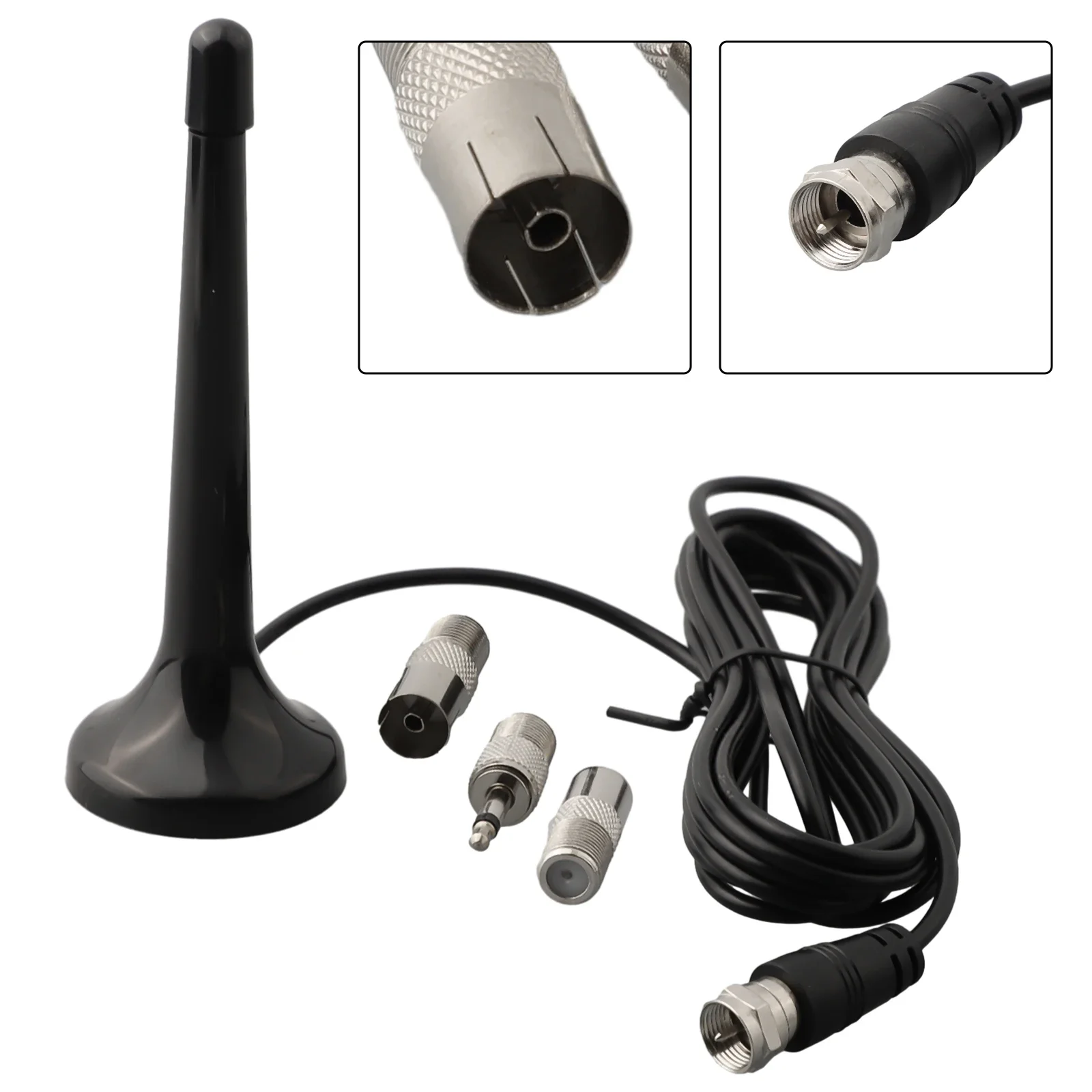 Antenne Intérieure FM DAB+ Télescopique 79 Cm Avec Base Magnétique - Câble 3 M - Compatible Stéréo, Home Cinéma, Tuner