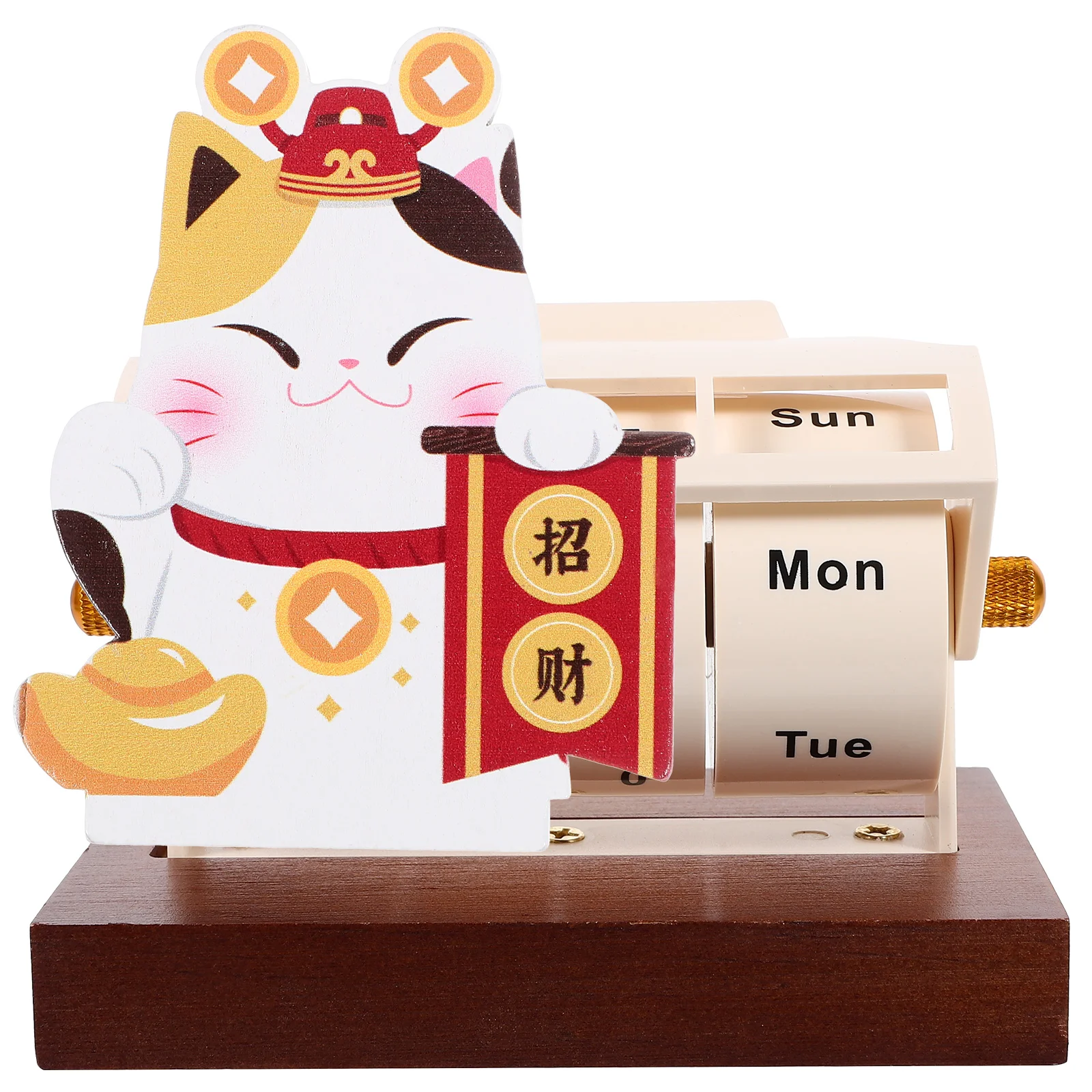 

Cartoon Wood Calendar Household Perpetual Calendar Office Wheeling Calendar Office Supply
