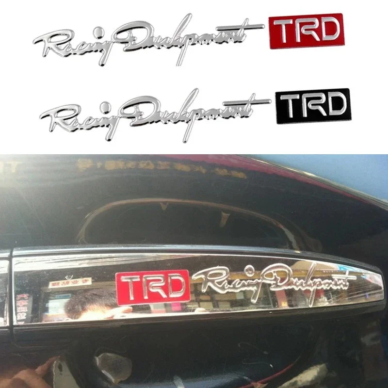Car Stickers 2Pcs 3D Personalized Popular Letter Name Sticker TRD Car Handle Decals Auto Protection Film Accessories