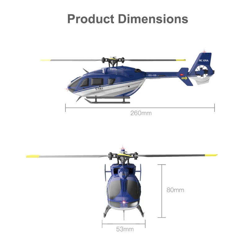 C187 RC Helicopter 4CH Single Blade EC-135 1/48 Scale 6-Axis Gyro Electric Flybarless 2.4G Remote Control Airplane Toys for Kids 5