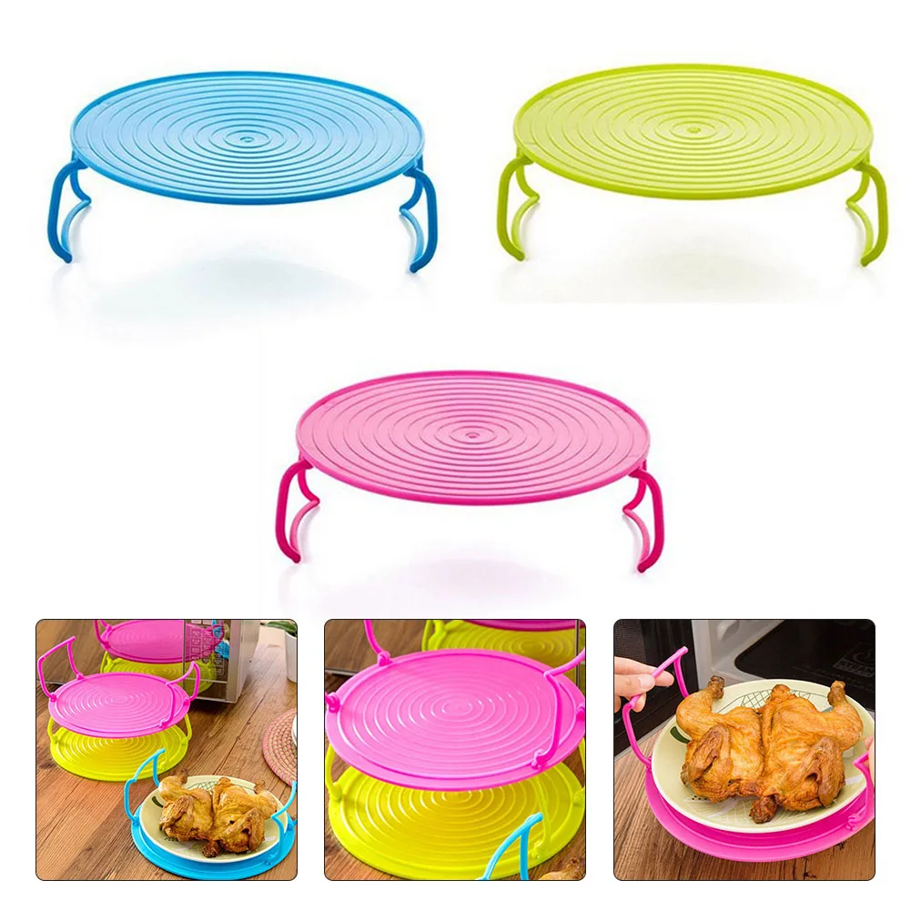 Microwave Tray Rack 1pc 2 Layer Steam Rack 23.5*23.5*8.3cm For Home Kitchen Food Heating Kitchen Sorting