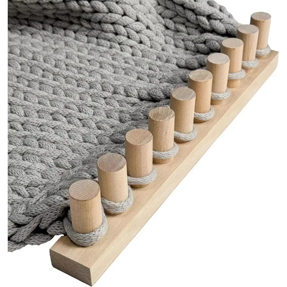 Adjustable Size Chunky Blankets Loom Modular Design Portable Wooden Knitting Frame Easy Assembly Beginner Friendly