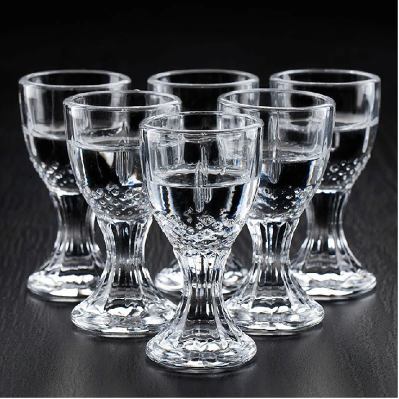 6pcs Wine Cup Spirits Cup 10ml Small Capacity Glass Baijiu Cup Mouthful Wine Dispenser Transparent