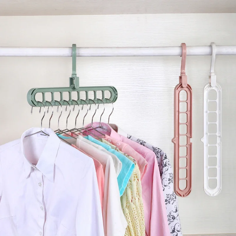 1pcs Clothes Hanger Closet Organizer Space Saving Hanger Multi-port  Clothing Rack Plastic Scarf Storage hangers for clothes