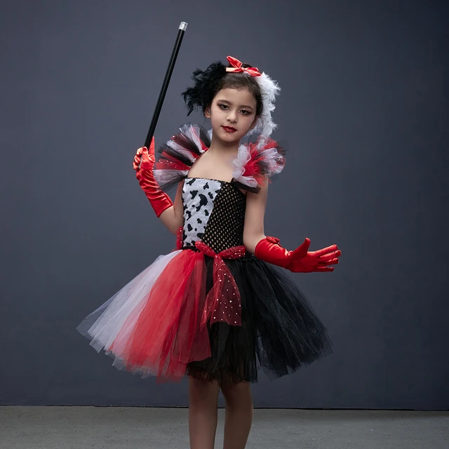 Conjunto de fantasia de vampiro real infantil, vestido de Halloween, roupa  de festa, gótico infantil, vestido rainha diabo, vestido tutu com asa -  AliExpress