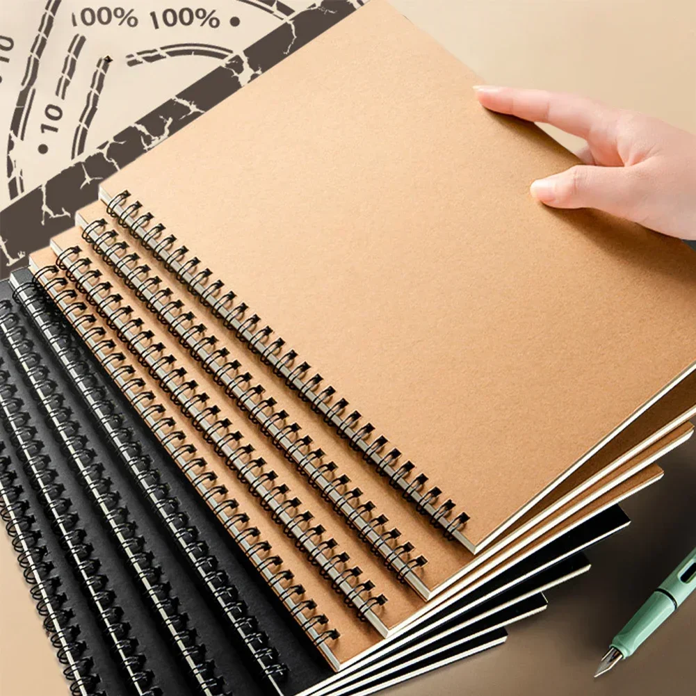 

A5 B5 Spiral Notebook Weekly To-Do Planner Notebook 120 Pages Kraft Paper Cover Lined Grid Page Exercise Book School Supplies