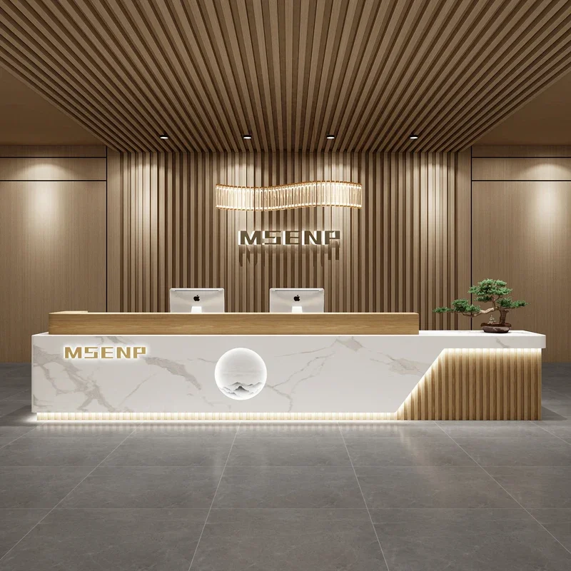 Simple Company Front Desk Reception Desk Hotel Lobby Salon Welcome Desk Training Institution Counter Beauty Bar Cash Register company