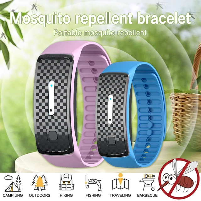 Ultrahangos Szúnyogtaszító Karkötő Gyermekek Felnőtt Kültéri Szúnyog -Meghajtó Csuklópánt Vízálló Usb -Visszataszító Órák
