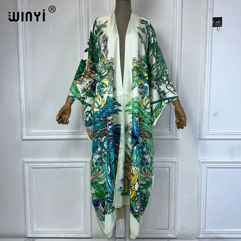 Floral Robe Longue Twin Set WINYI Summer Boho Print Kimonos