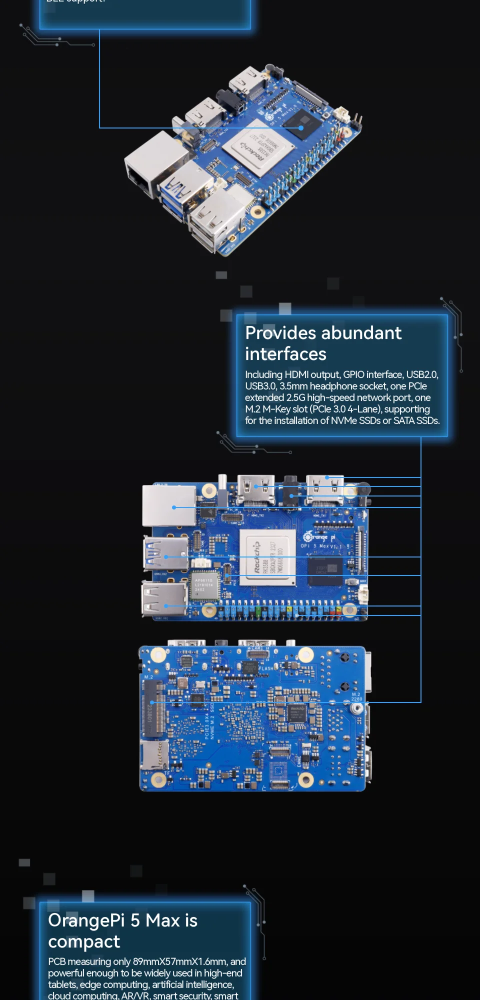 Orange Pi 5 Max LPDDR5 RK3588 WiFi+BT OrangePi 5 MAX