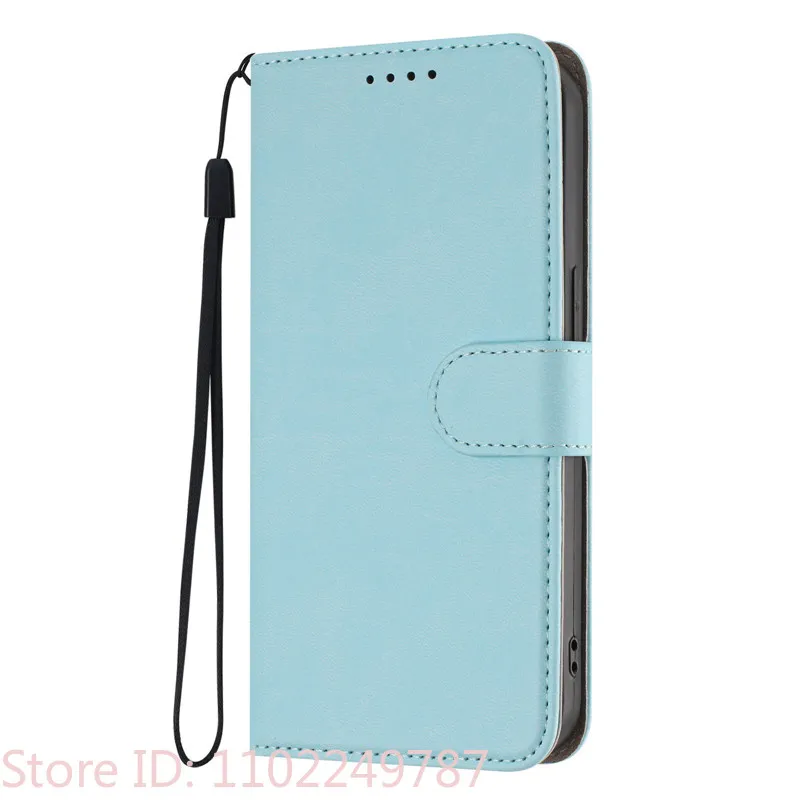 Leather Wallet Flip Case with Magnetic Closure and Card Holder