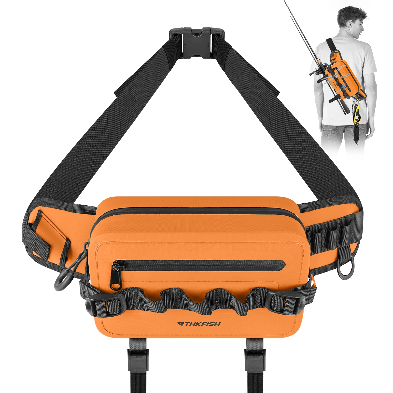 Multifunctional Fishing Bag Fishing Tackle Bag Fish Lures Gear Storage Waist Pack Fishing Rod Bag Shoulder Waterproof Waist Pack