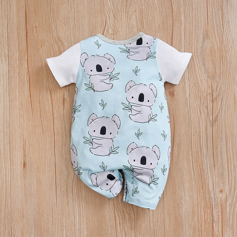 Summer Boys Girls Cute Cartoon Koala Comfortable Casual Short Sleeve Round Neck Baby Bodysuit baby romper,baby boy bodysuits