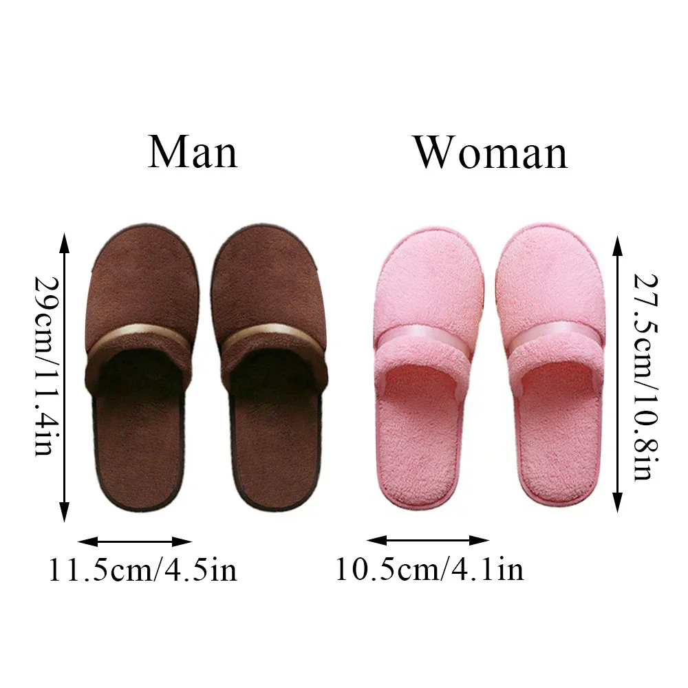 1Pair Coral fleece Men Women Cheap Hotel Slippers Cotton Slides Home Travel SPA Slipper Hospitality Comfort Home Guest Shoes