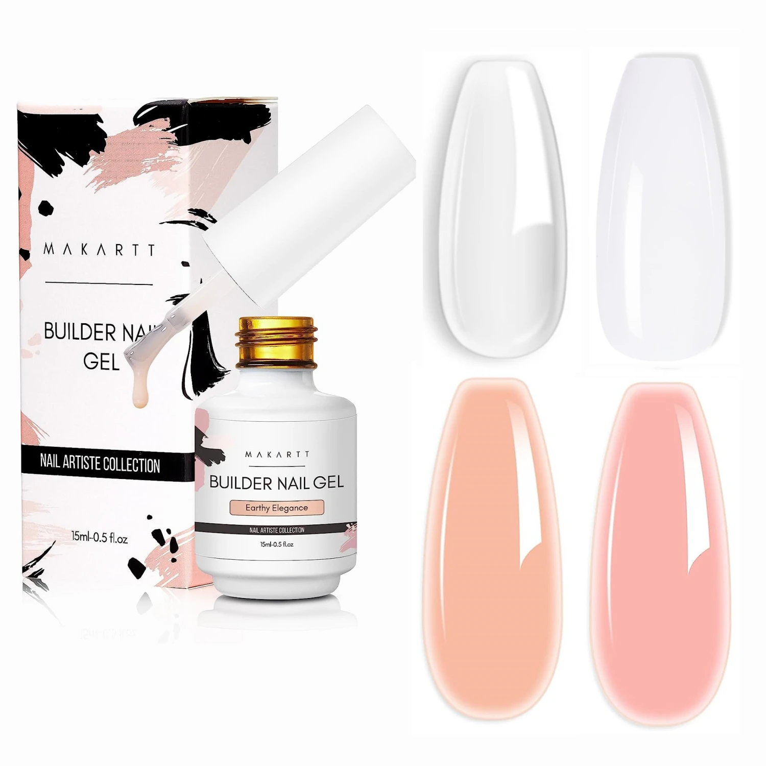 Nail Gel Gel Polish Base and Top Coat Nail Strengthener Nail Extension Gel Makartt 5-in-1 Builder Gels Nail Gel Extension Nail Strengthen & Repair Base Coat Polish Soak Off UV/LED Lamp Needed