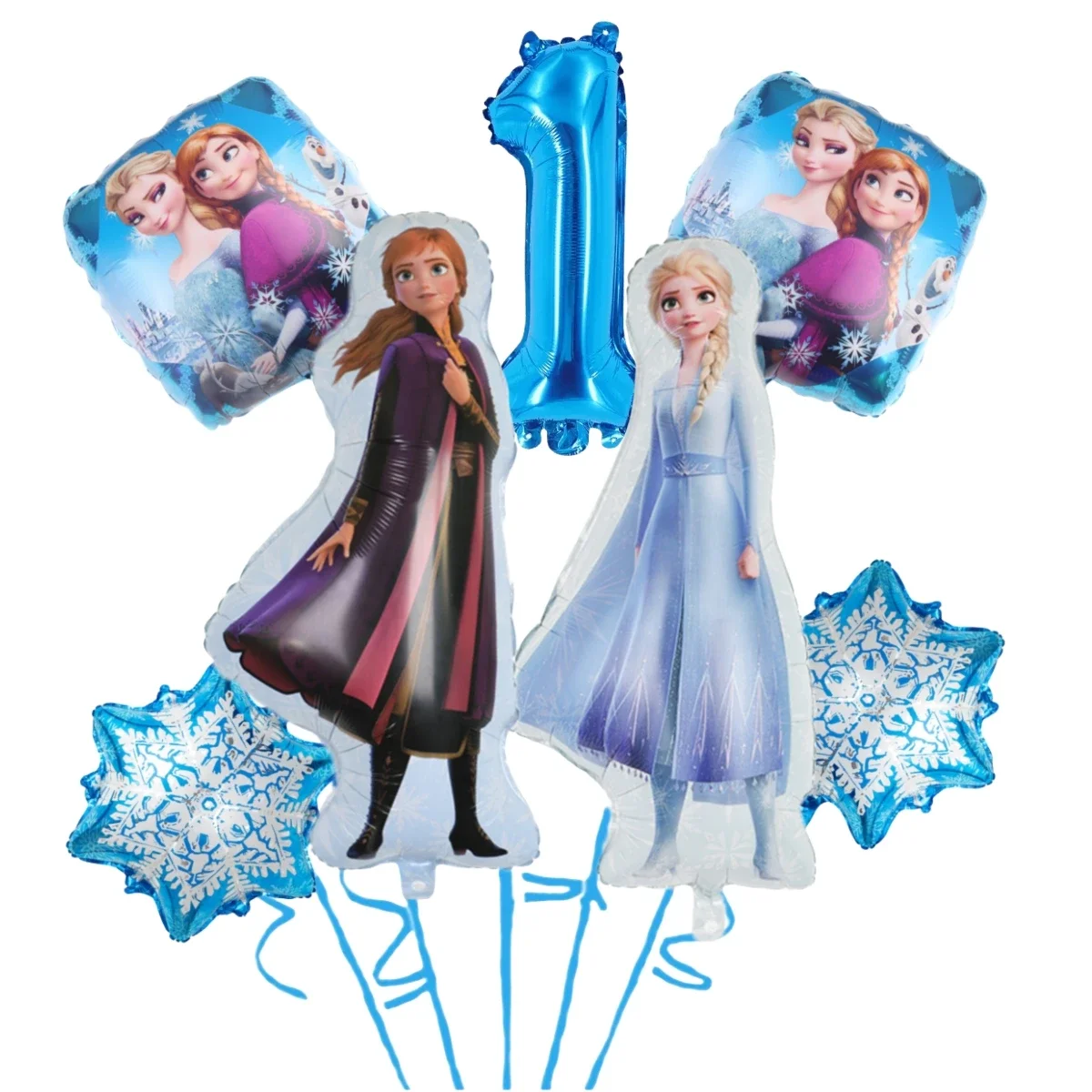 thumbnail image 1 of Decoraciones para fiesta de cumpleaños de Frozen de Disney, juego de globos temáticos de princesa Anna Elsa, vajilla desechable, pancarta, caja de dulces Frozen, 1 of 5