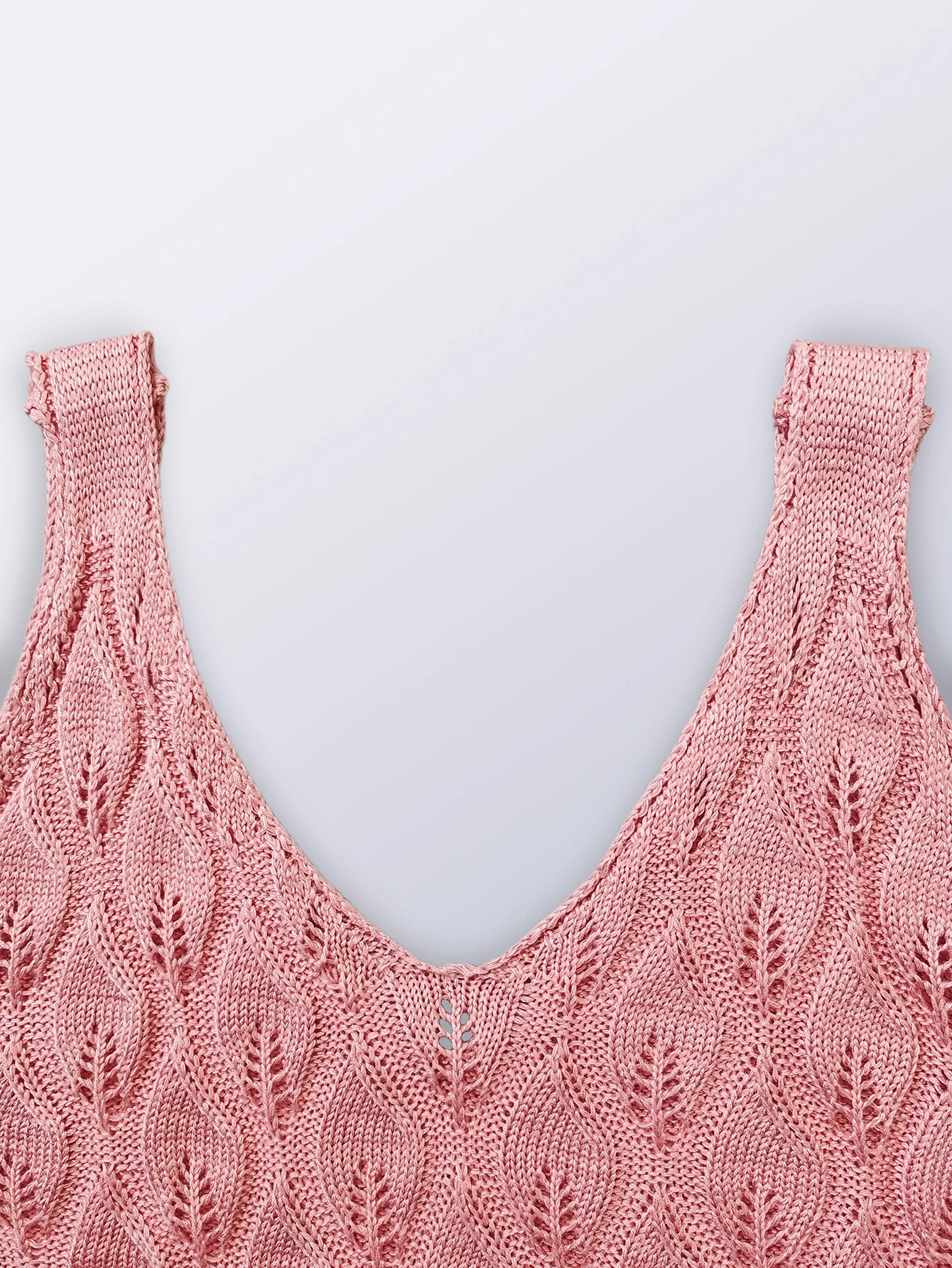 Pink Knitted Sleeveless Vest Top for Women