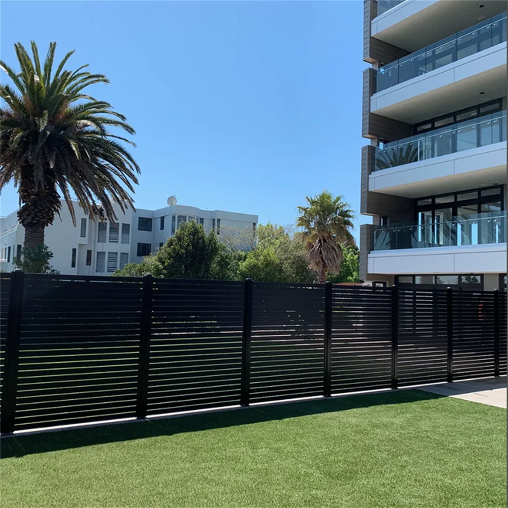 Aluminum Full interval Fence Splicing aluminum plate Aluminum Post Outdoor Decoration Privacy Slat Wall Screen