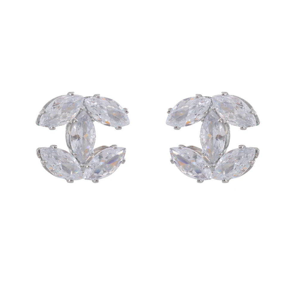 Mchic Wholesale Cubic Zirconia Chic Shiny Fashion Flower Stud Earrings for Women Allergy Prevention Exqusite Jewelry 5