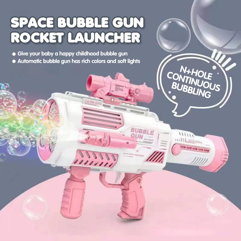 Reenovan Bubble Gun Rocket Launcher Gun - Bubble Blaster Gun with 16 OZ  Bubble - CacaceNY