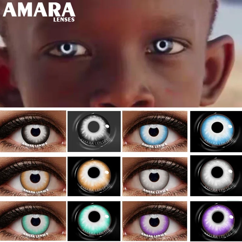 AMARA 2Pcs Color Contact Lenses Colored Lenses for Eyes Crazy Lens Anime Cosplay Contacts Yearly Halloween Lenses for Cosplay