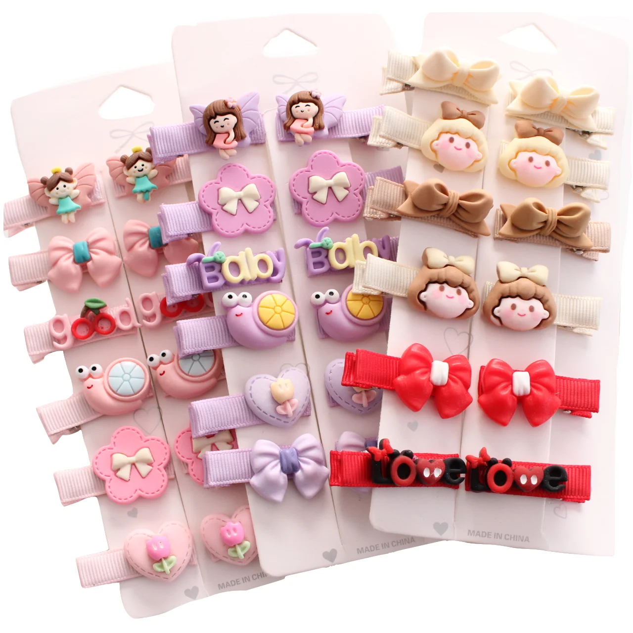 

12Pcs Hair Clip Set Girl Cute Cartoon Hair Accessories Bow Flower Headwear Kids Hairpins Headdress