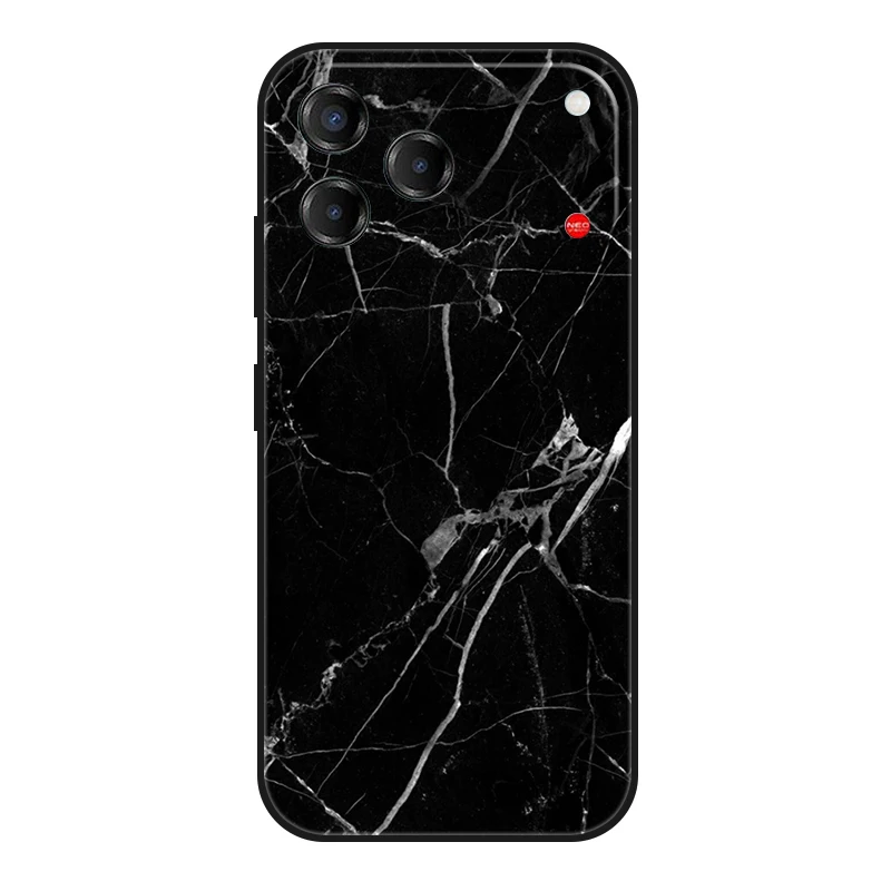 Marble Painted Soft Matte Silicone Back Cover - Elegant Design Case