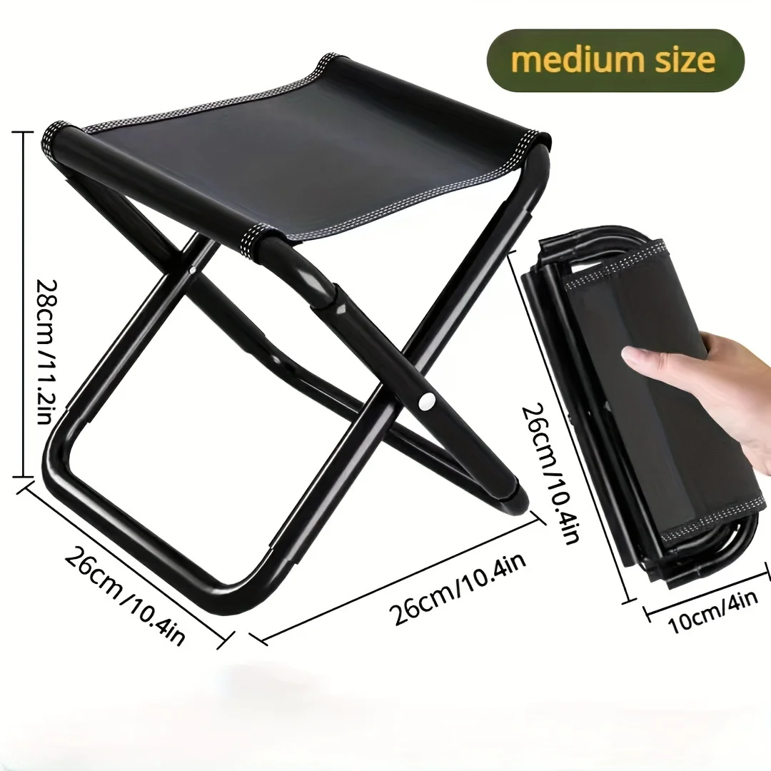 Portable Ultralight Foldable Stool, Stainless Steel Folding Chair With Bag, For Outdoor Fishing Camping, Mountaineering folding stool folding chair