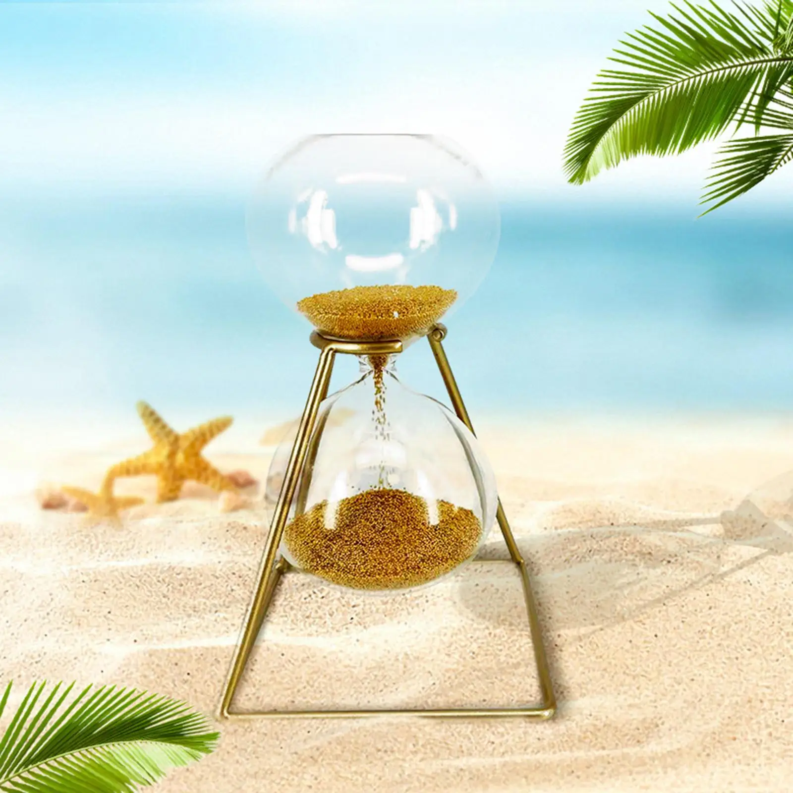 Nordic Golden Hourglass Ornament Relax with rack Glass Photo Props for Decoration