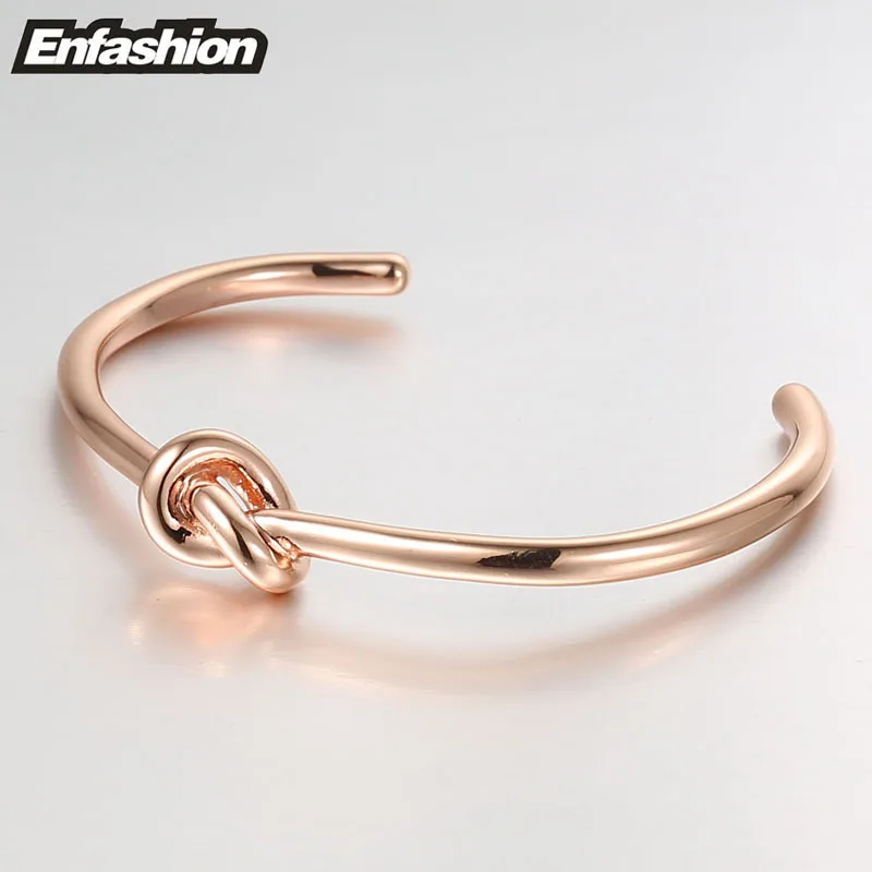 Knot Cuff Bracelets Gold Color Manchette Bangle Bracelet for Women Armband Fashion Jewelry Pulseiras B4286