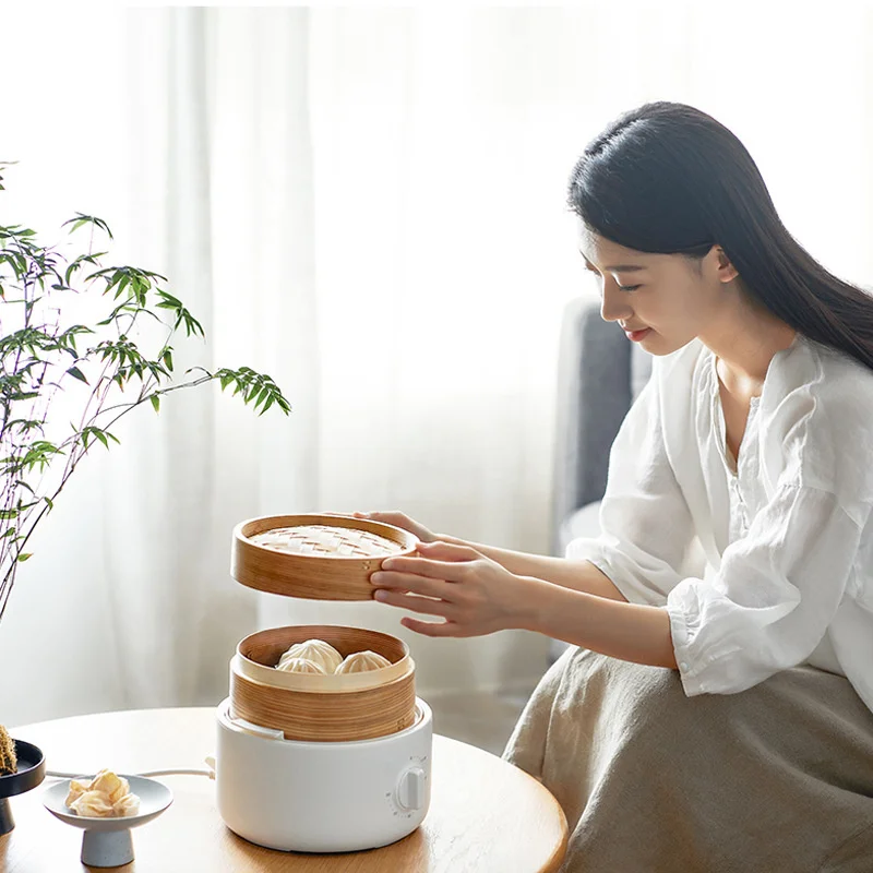 Orayks Bamboo Cage Electric Steamer Multifunctional Household Electric Steamer Fully Automatic Breakfast Machine for Steaming 2