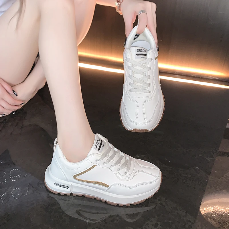 Women Fashion Vulcanize Shoes Female Platform Casual Sneakers Women Flat Mesh Breathable Running Shoes Retro Chunky Sports Shoes