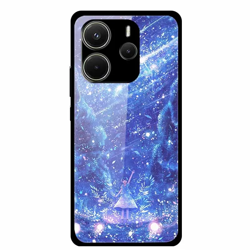 Space-Themed Soft Bumper Tempered Glass Case with Premium Protection