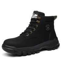 Lynjacye Work Boots Mid Cut Safety Shoes Men Work Sneakers Indestructible Shoes Puncture-Proof Protective Shoes Work Boots 1