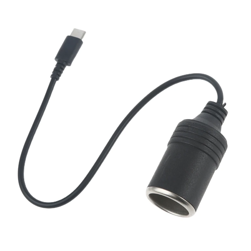 USB C PD Male to 12V 60W Car Cigarette-Lighter Socket Female