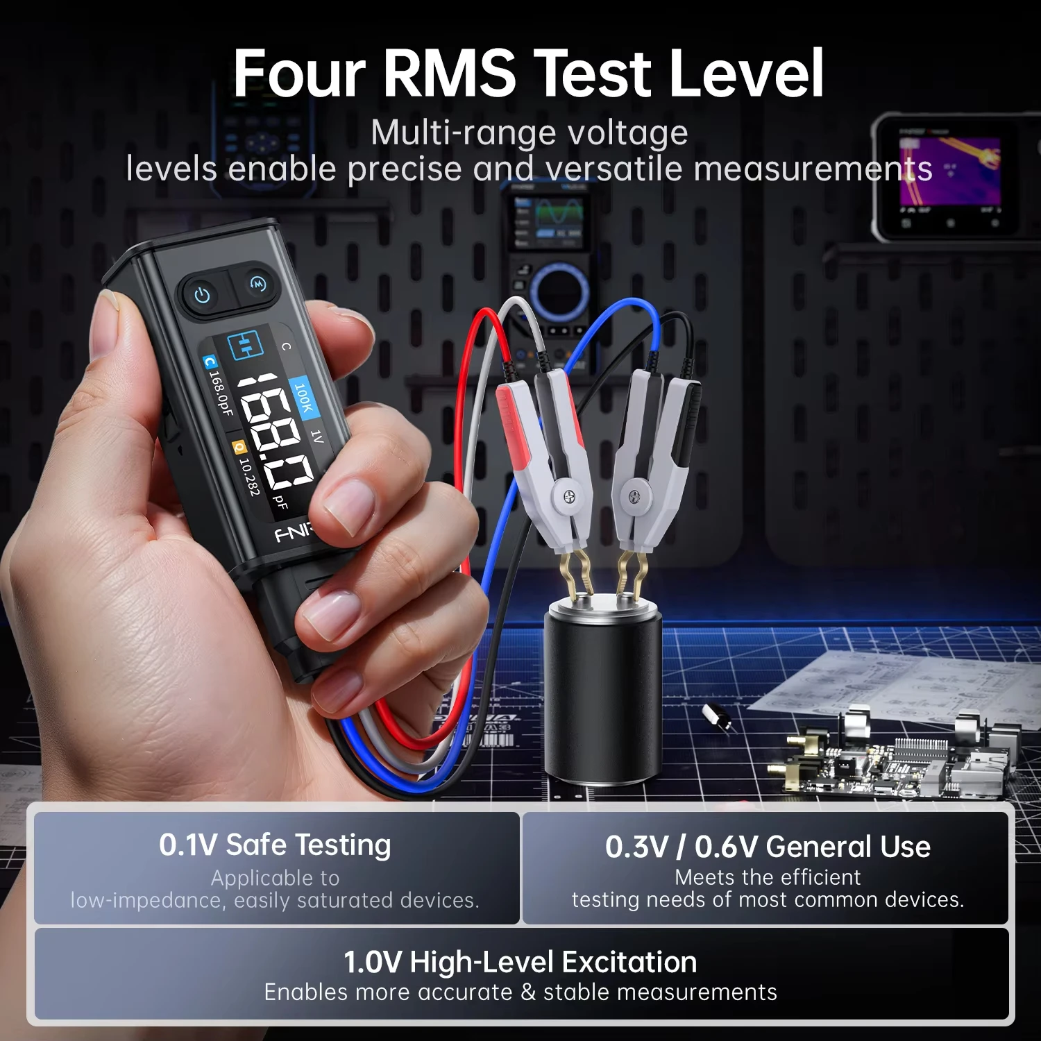 FNIRSI LCR-ST2 Smart Tweezer LCR Meter RLC Diode 30 Voltage Test Kelvin Clip Ready Component Tester High-Precision SMD Tool ic transistor tester