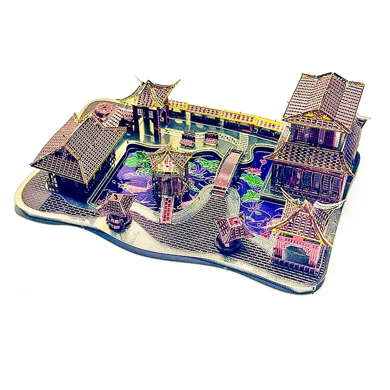 Exquisite Suzhou Garden 3D Metal Puzzle Kit - DIY Laser-Cut Jigsaw Toy