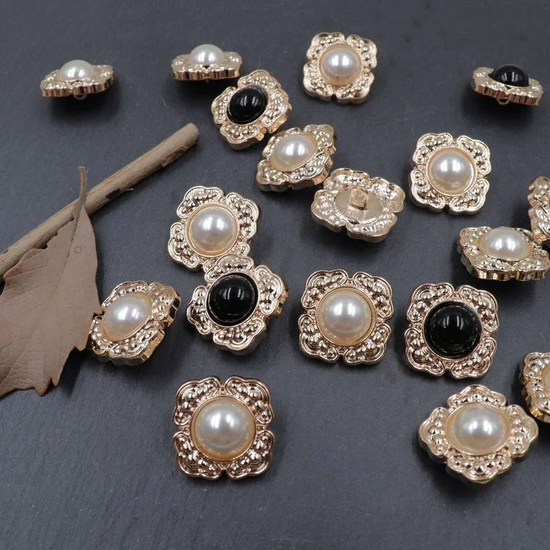 

6 шт./лот золотые противотуманные золотые жемчужные пуговицы металлический хвостовик для одежды аксессуары для шитья скрапбукинга одежды DIY украшения