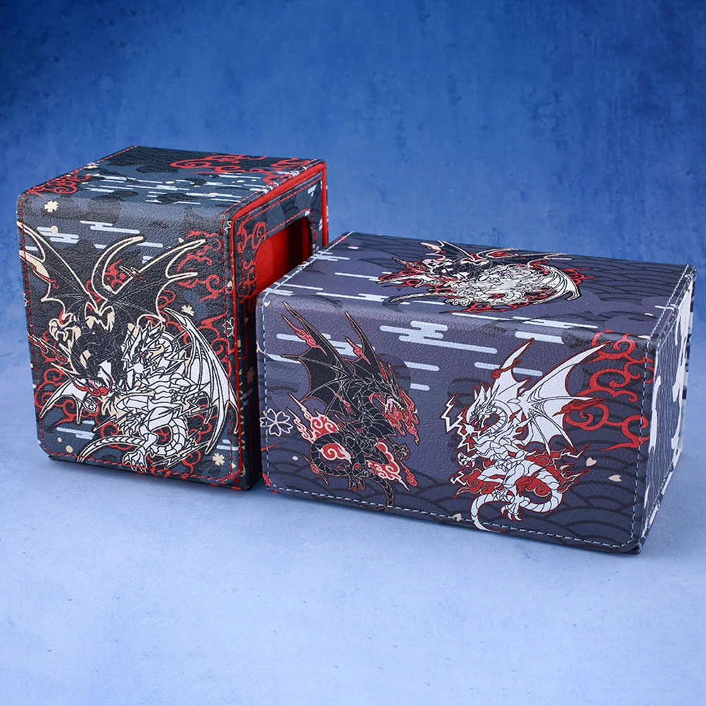 Gacha 100+Load Trading Card Deck Box mit 2 Trennwänden PU-Leder Magnetverschluss Spielkarte Aufbewahrungsbox für YuGiOh TCG Sportkarte – Detail 2