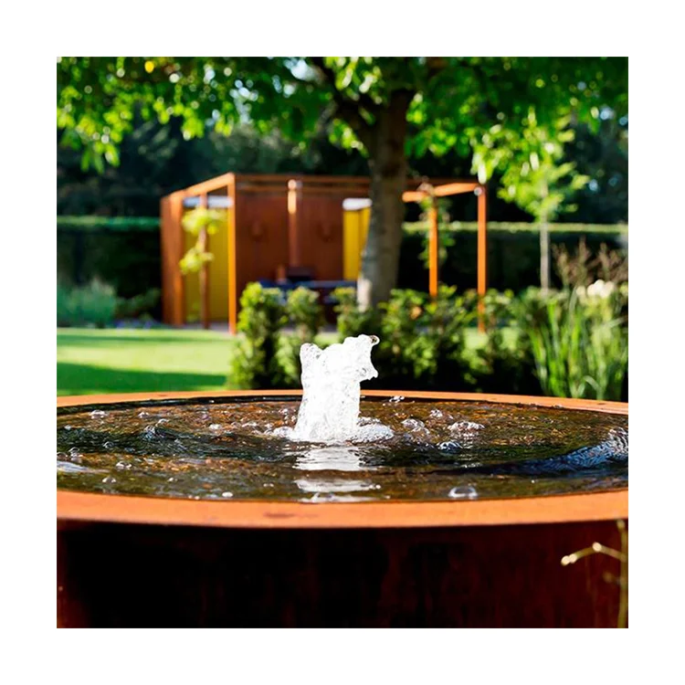 Fontane D'Acqua Con Scultura Quadrata In Acciaio Corten Personalizzate Per Giardino