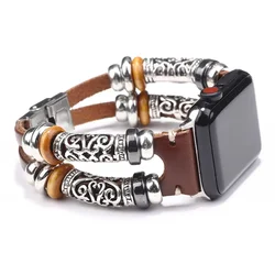 Handmade Bohemia Leather Strap - 49mm - 42mm - 44mm - 45mm (Coffee)
