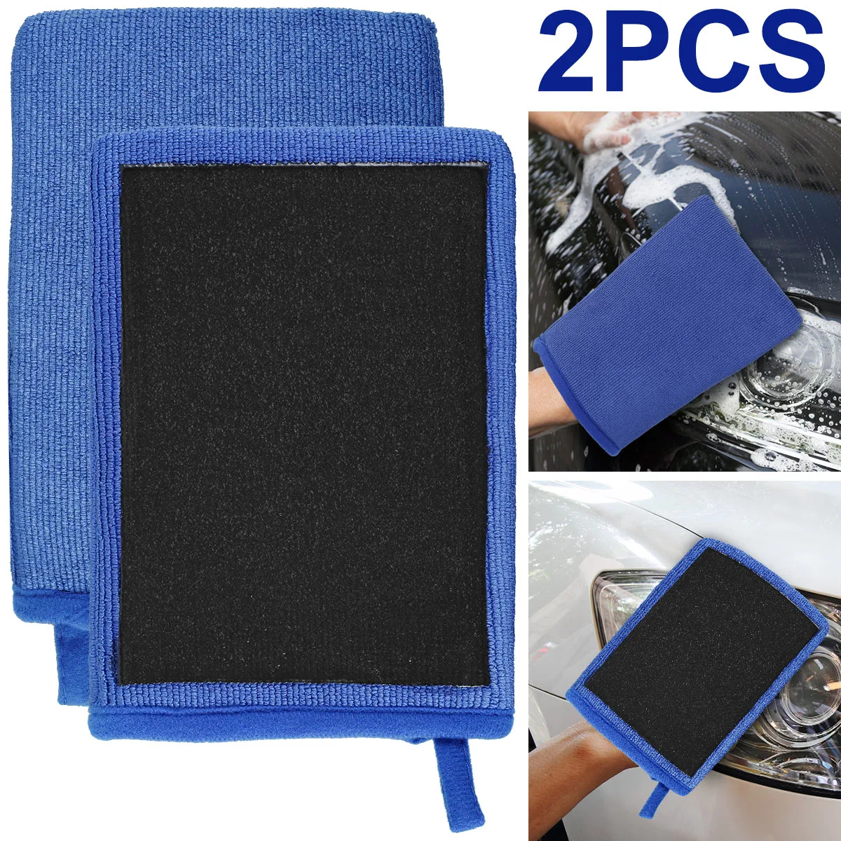 Clay Mitt Non-Scratch Fiber Auto Detailing Mitt Car Paint Cleaning Glove Effective Cleaning Clay Decontamination 2Pcs